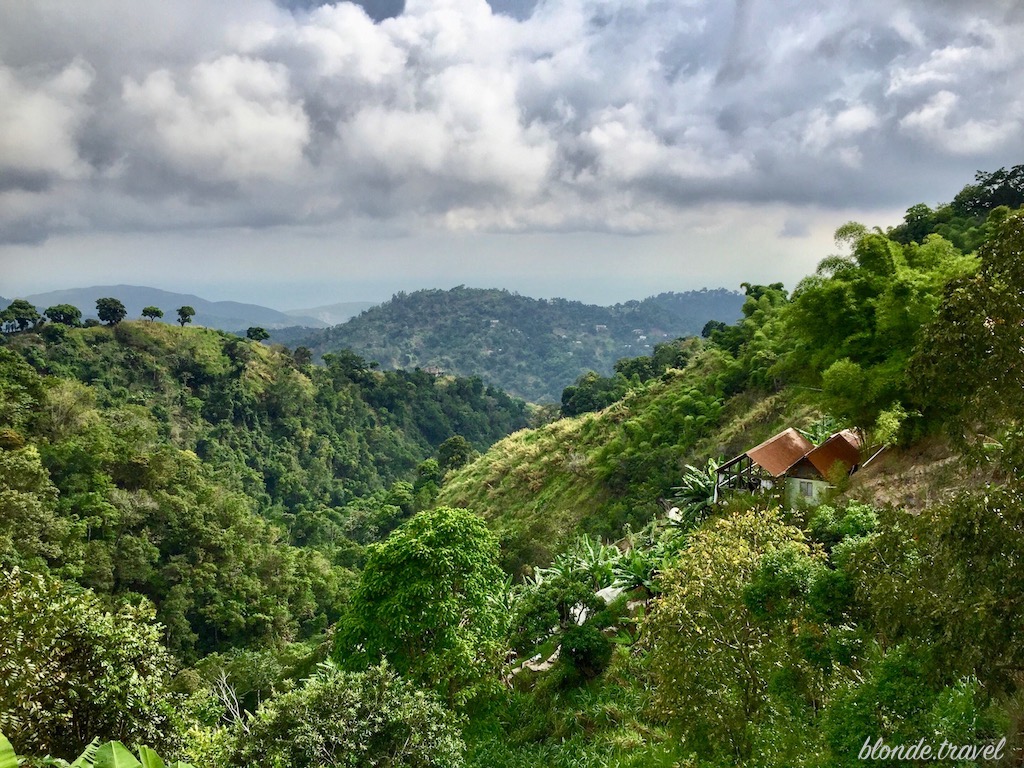 The road through the green slopes of Jamaica’s Blue Mountains