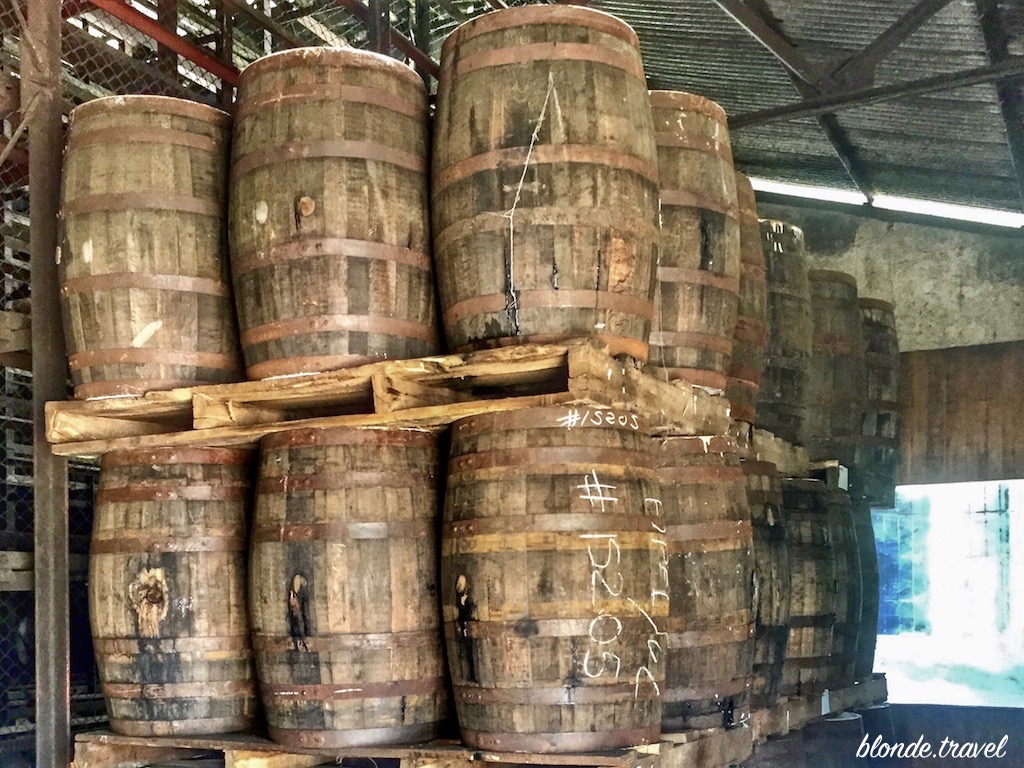 Appleton rum aging in barrels