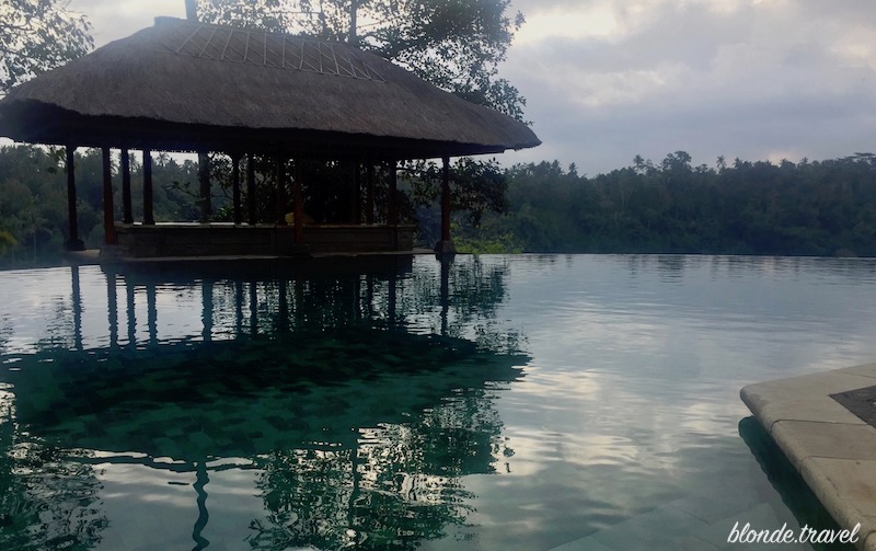 Pool and rice-terrace view at Amandari