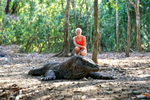 Me and Komodo dragon on the Komodo island
