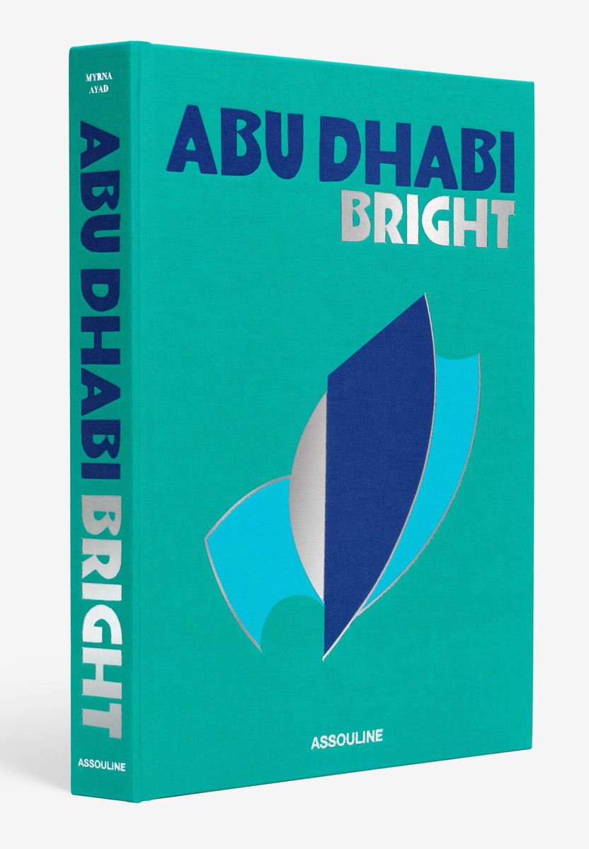 The turquoise cover and spine of Abu Dhabi Bright by Assouline.