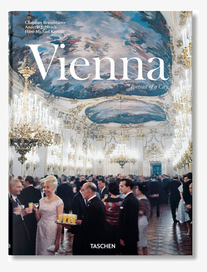 The TASCHEN Vienna cover, showing a reception beneath chandeliers and a painted palace ceiling.